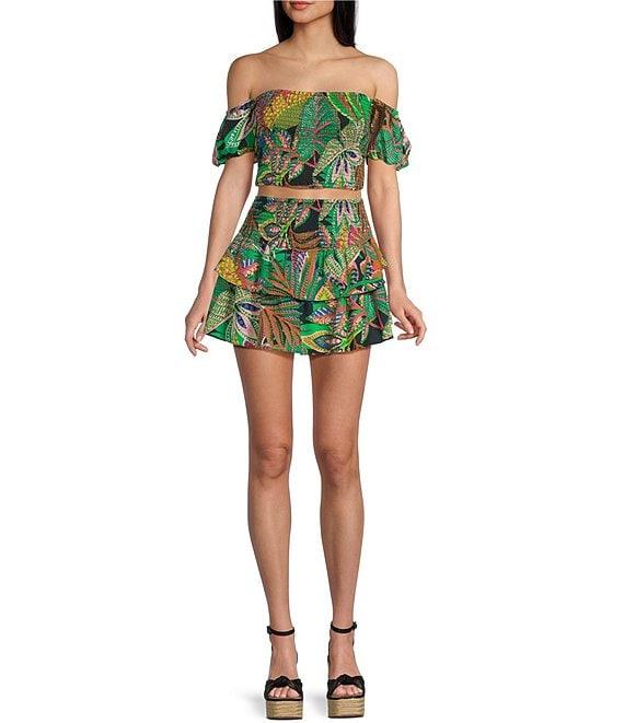 GB Tropical Floral Off The Shoulder Coordinating Top Product Image