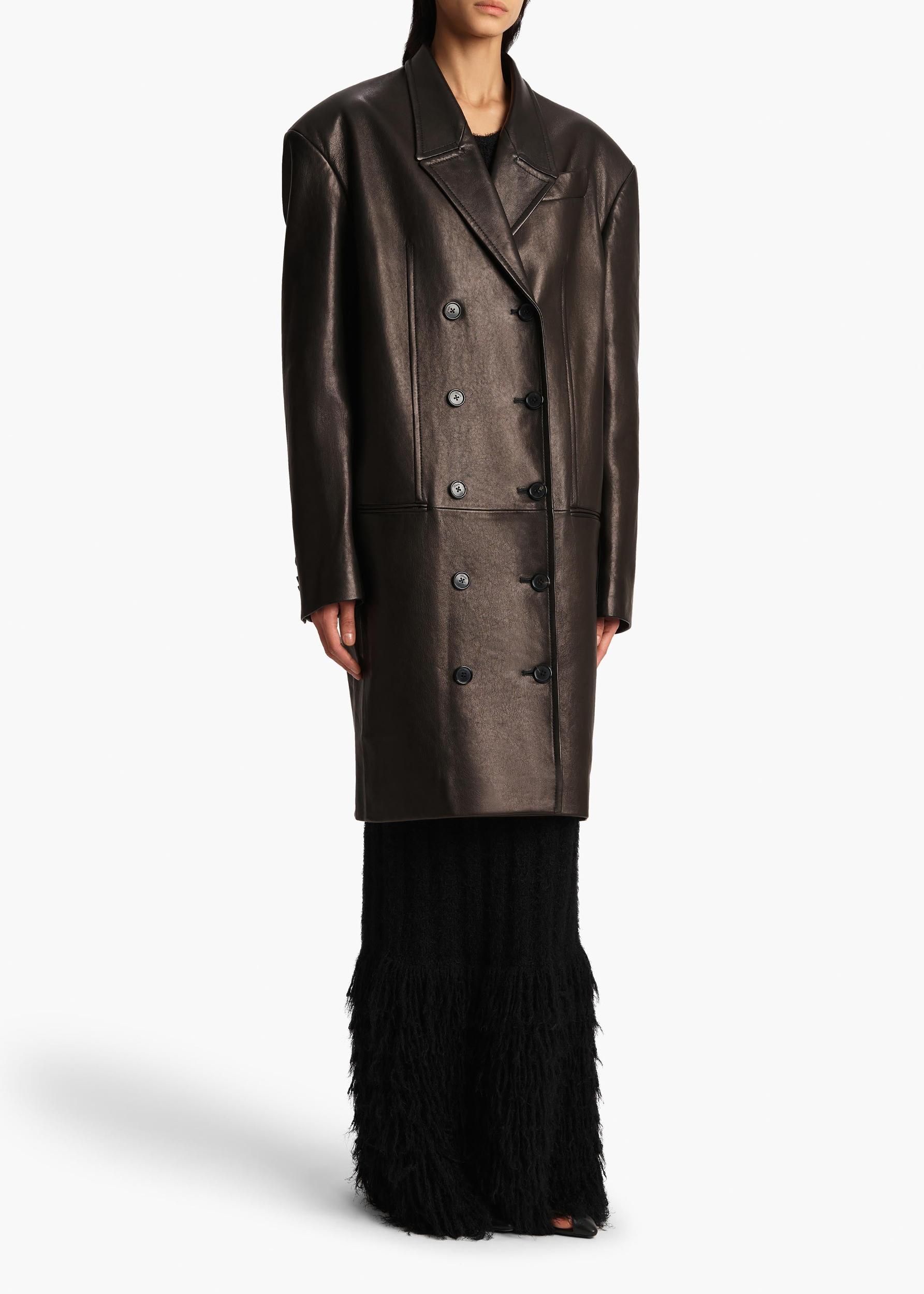 Andors Coat in Black Leather Product Image