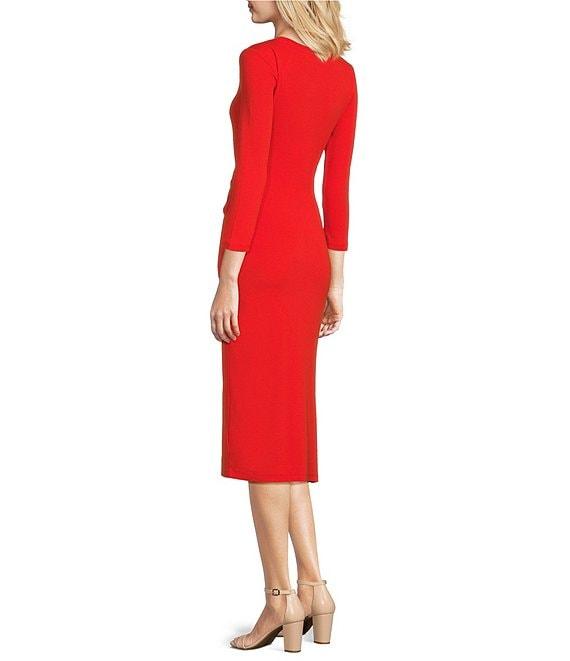 Lauren Ralph Lauren Imalah Ribbed Knit Midi Sheath Dress Product Image