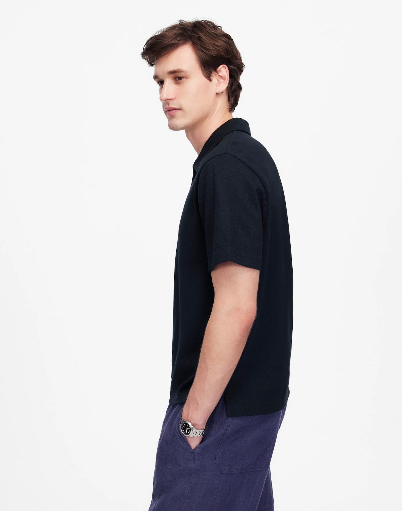 Johnny-Collar Polo in Heavyweight Mesh Product Image