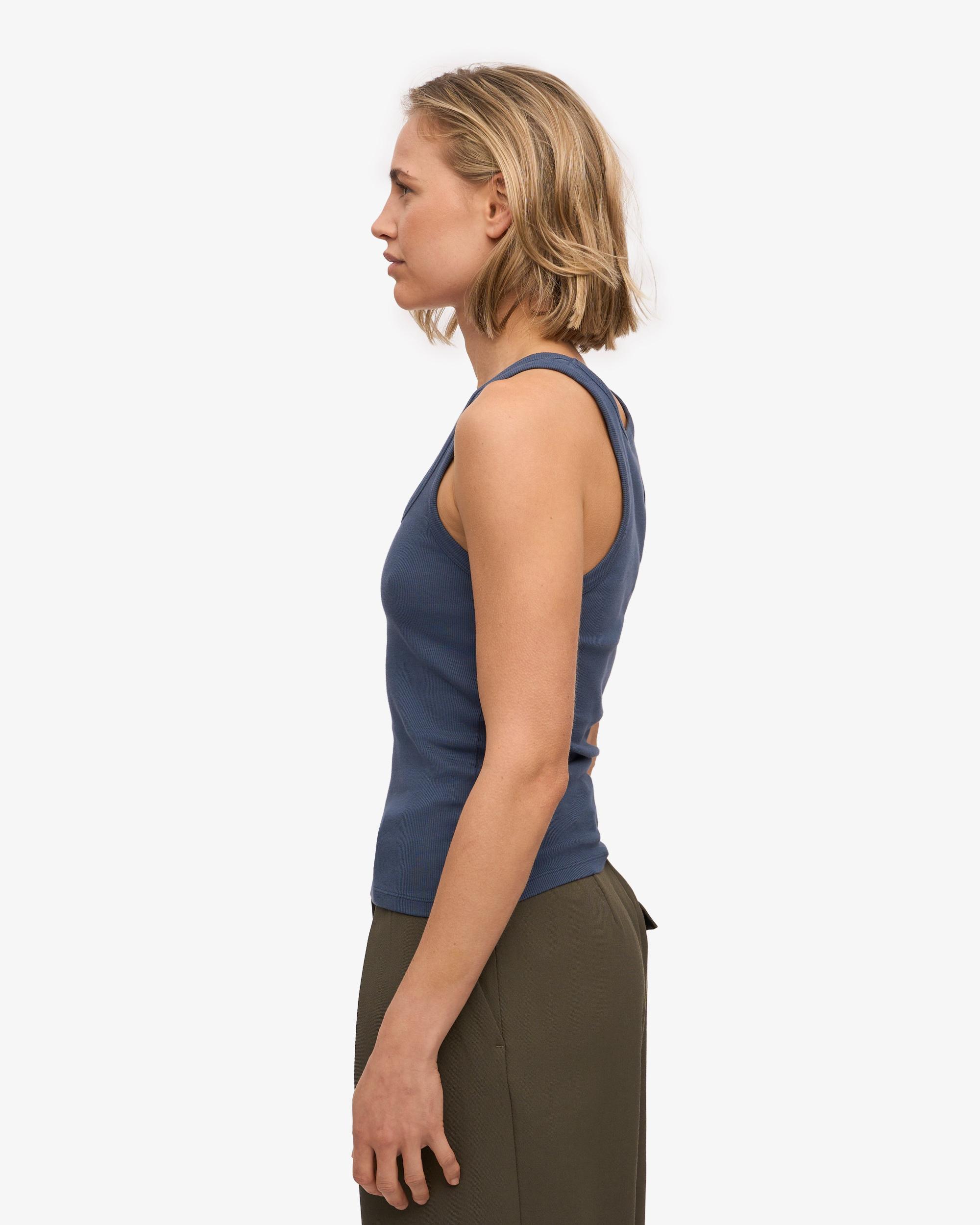 Women Organic Rib Tank Top - Coffee Brown Product Image