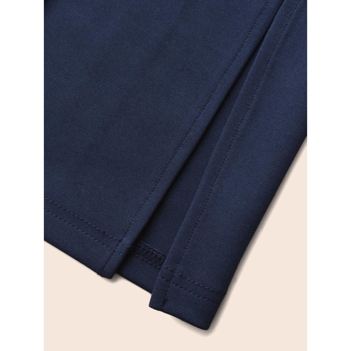 Plus Size Mid Rise Slit Hem Bootcut Pants Women Indigo Casual Bootcut Mid Rise Everyday Pants BloomChic 14-16/1X Product Image