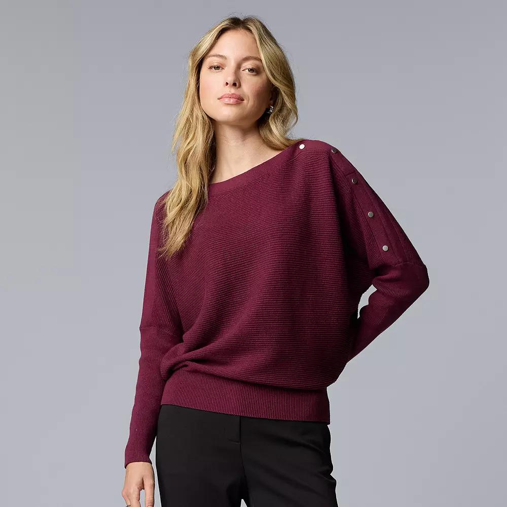 Women's Simply Vera Vera Wang Dolman Snap Sweater,  Product Image