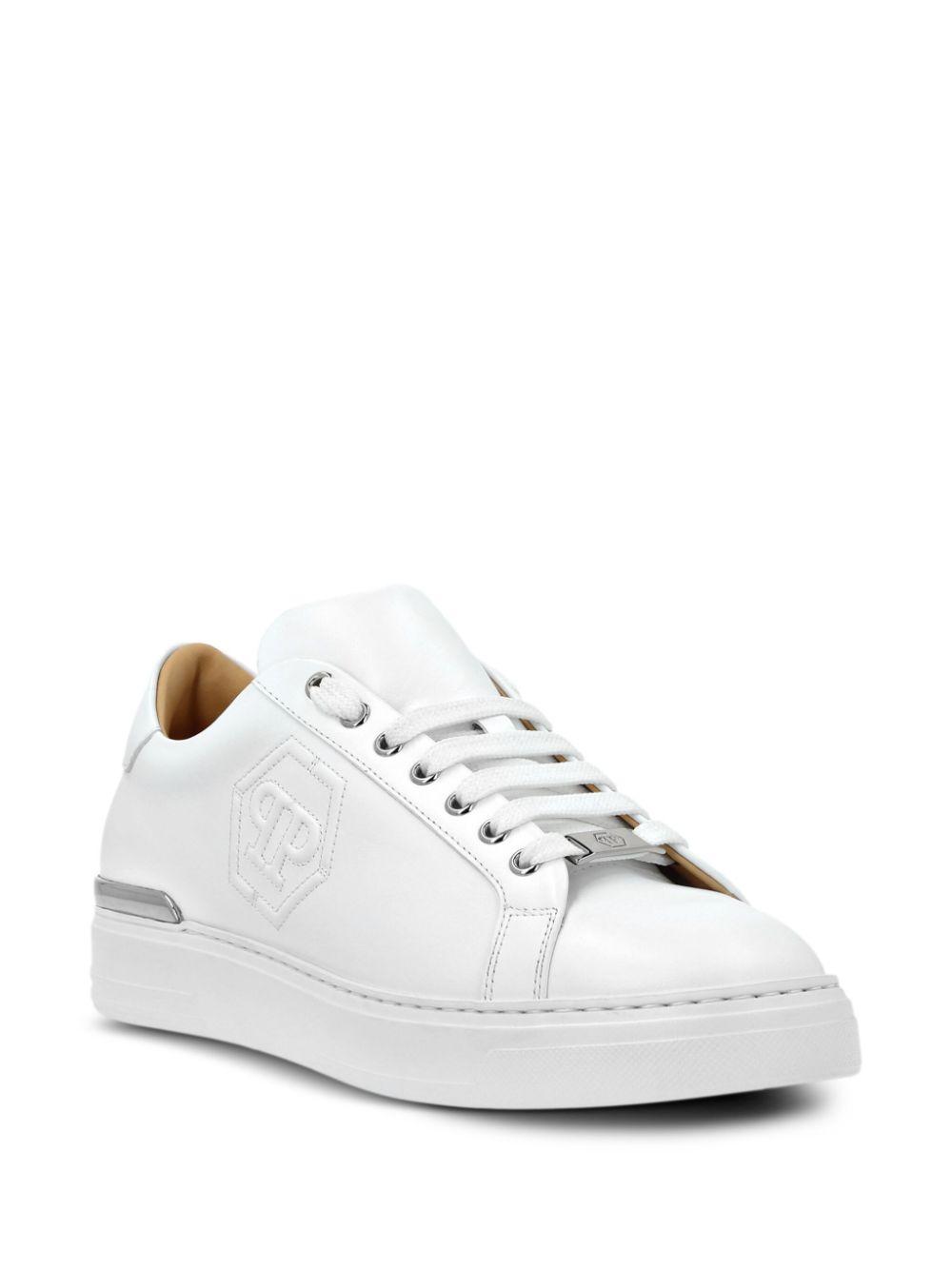embossed leather sneakers Product Image