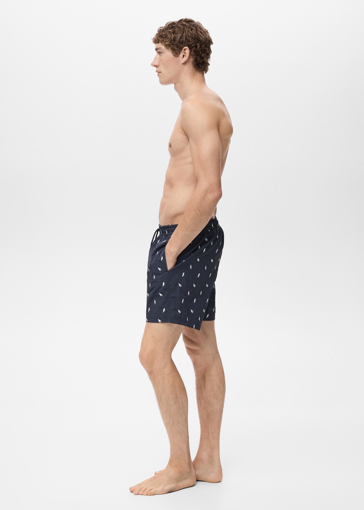 Seashell print swimsuit - Men | MANGO USA Product Image