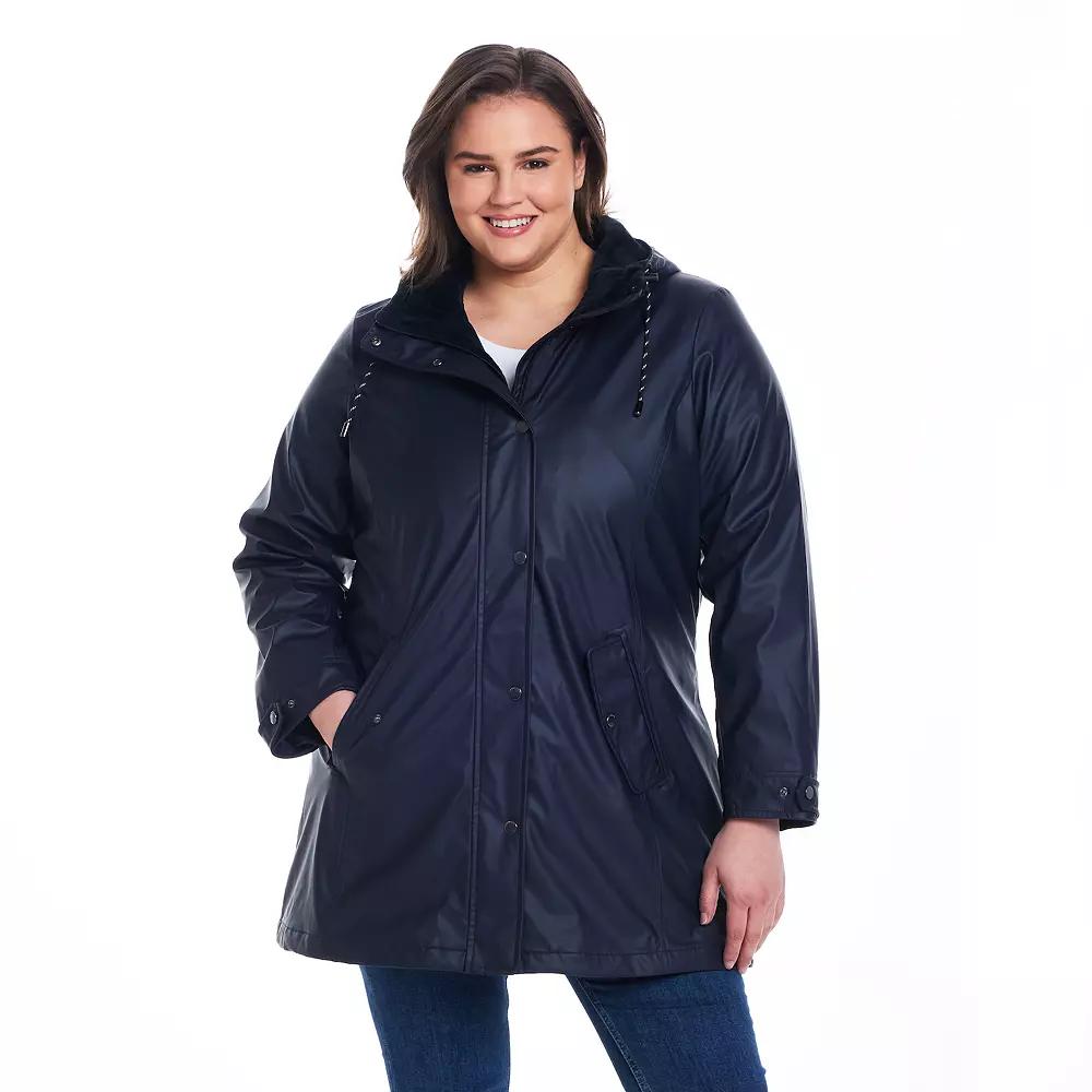 Plus Size Weathercast Hooded Midweight Rain Jacket, Women's, Size: 2XL, Yellow Yellow Product Image