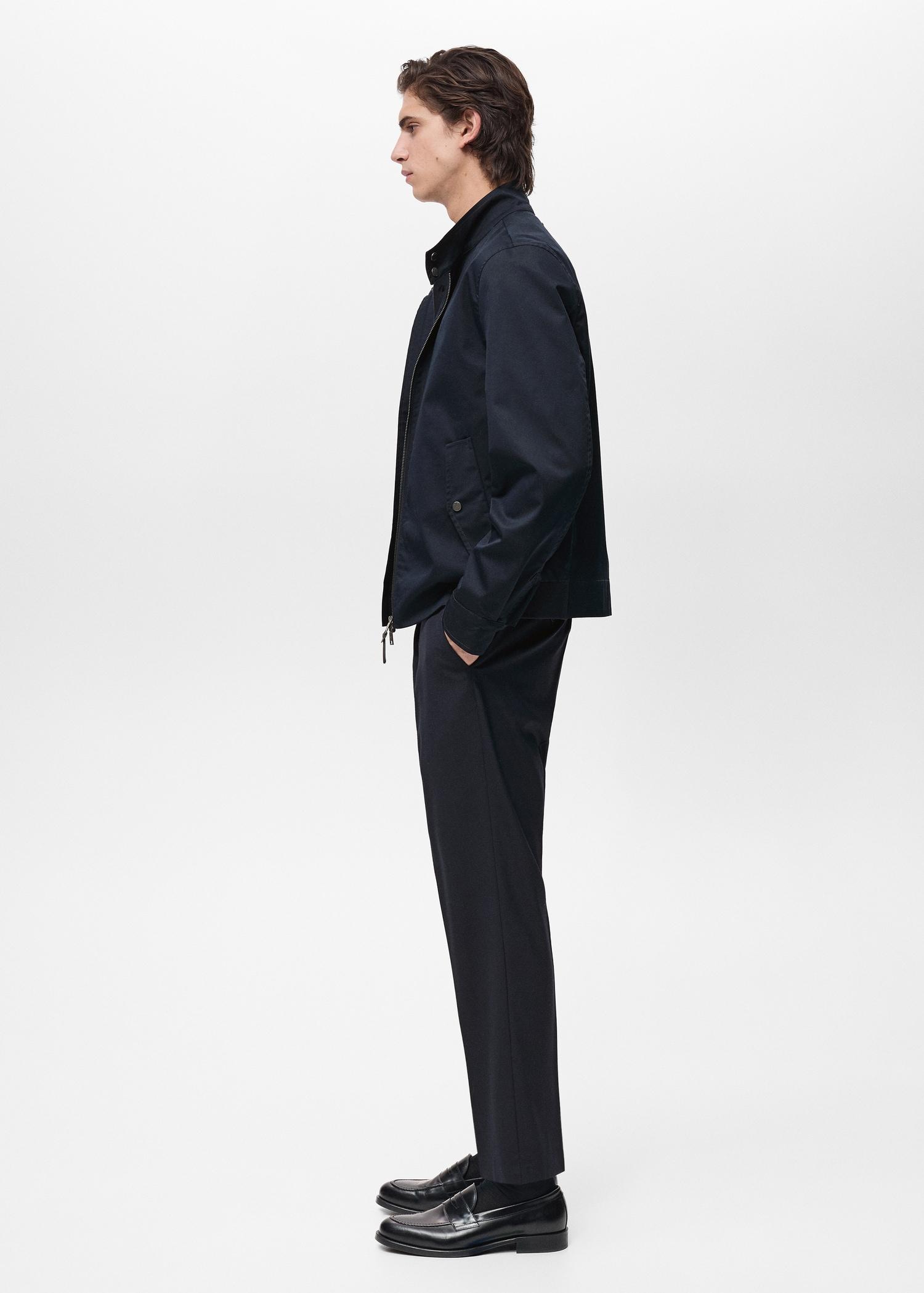 Water-repellent cotton jacket - Men | MANGO USA Product Image