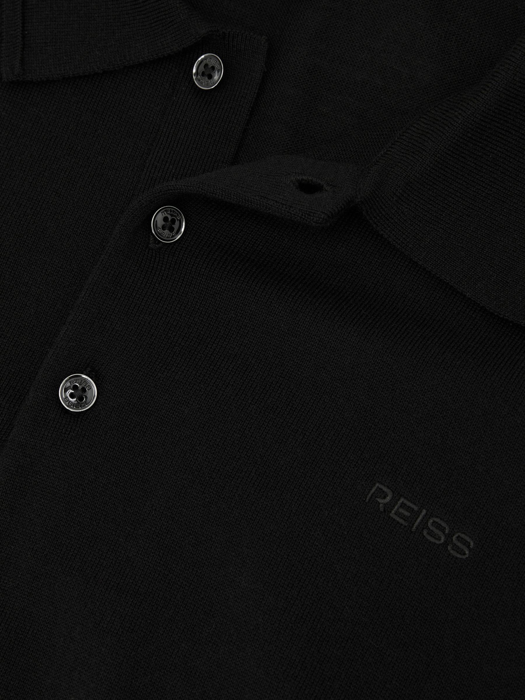 Merino Wool Logo Polo Shirt in Black Product Image