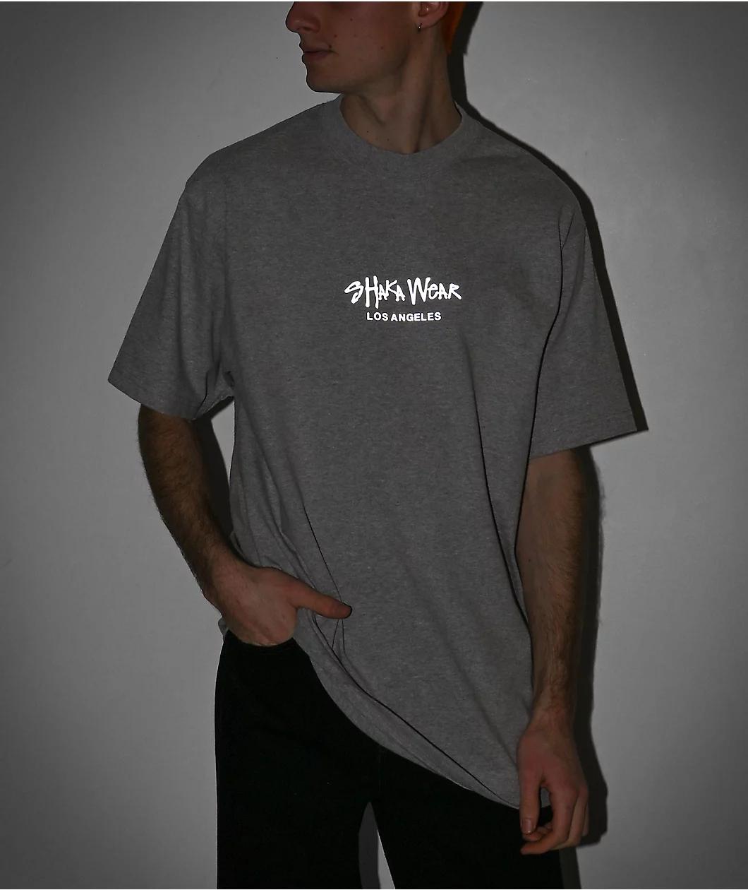Shaka Wear Max Heavy 3M Logo Grey T-Shirt Product Image