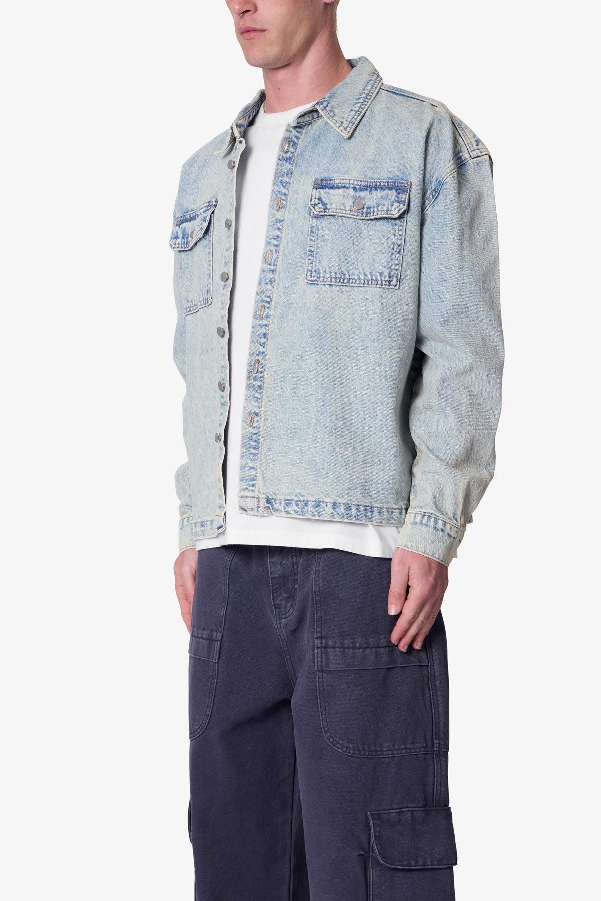 Denim Shirt Jacket - Light Blue Product Image