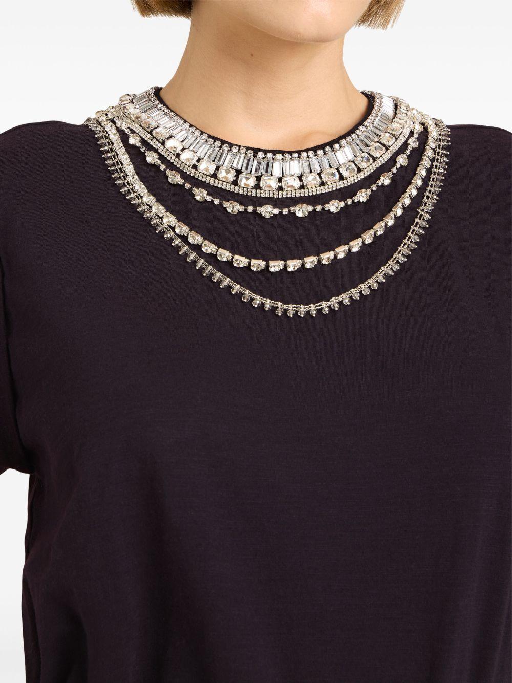 Bella necklace-embellished T-shirt Product Image