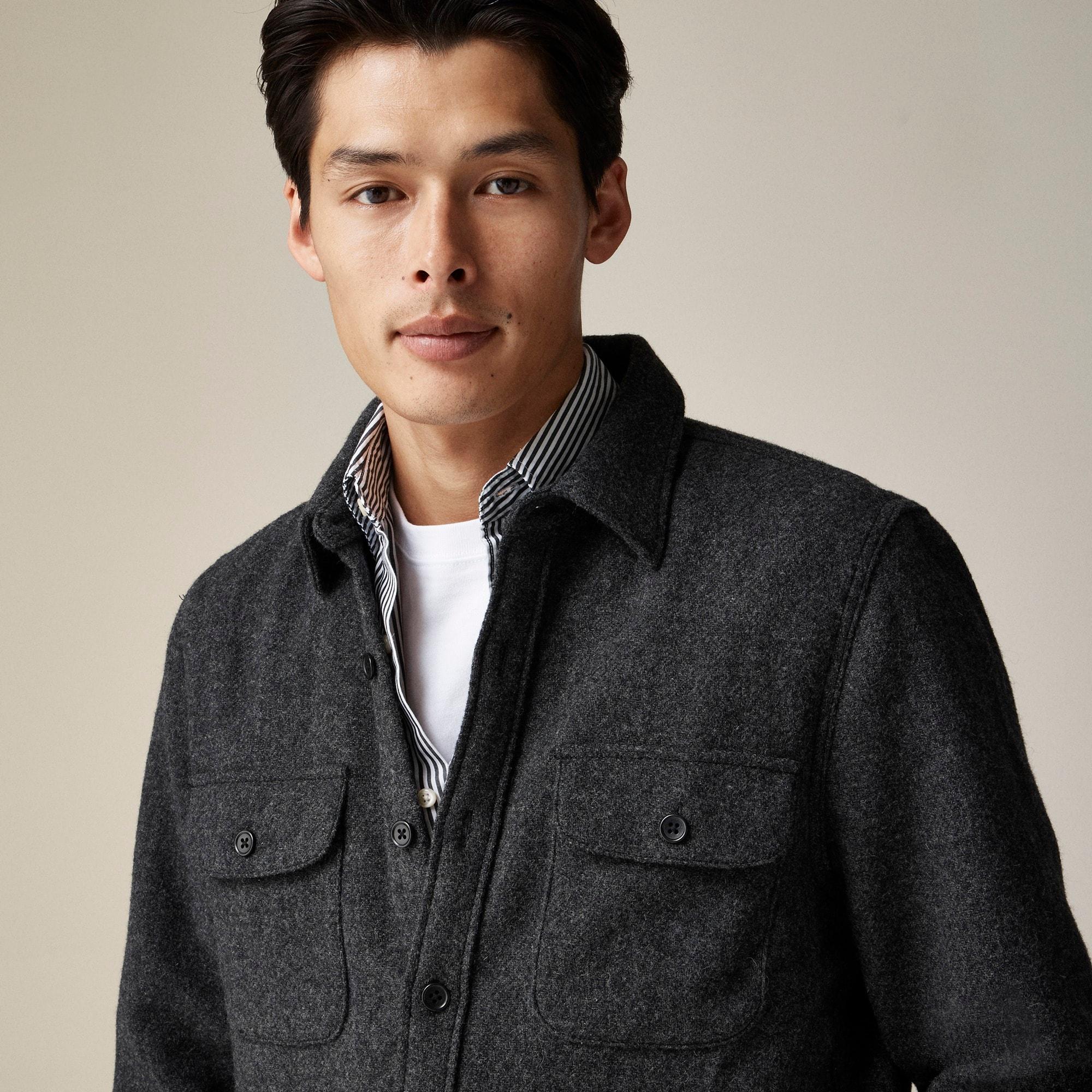 Brushed wool overshirt Product Image