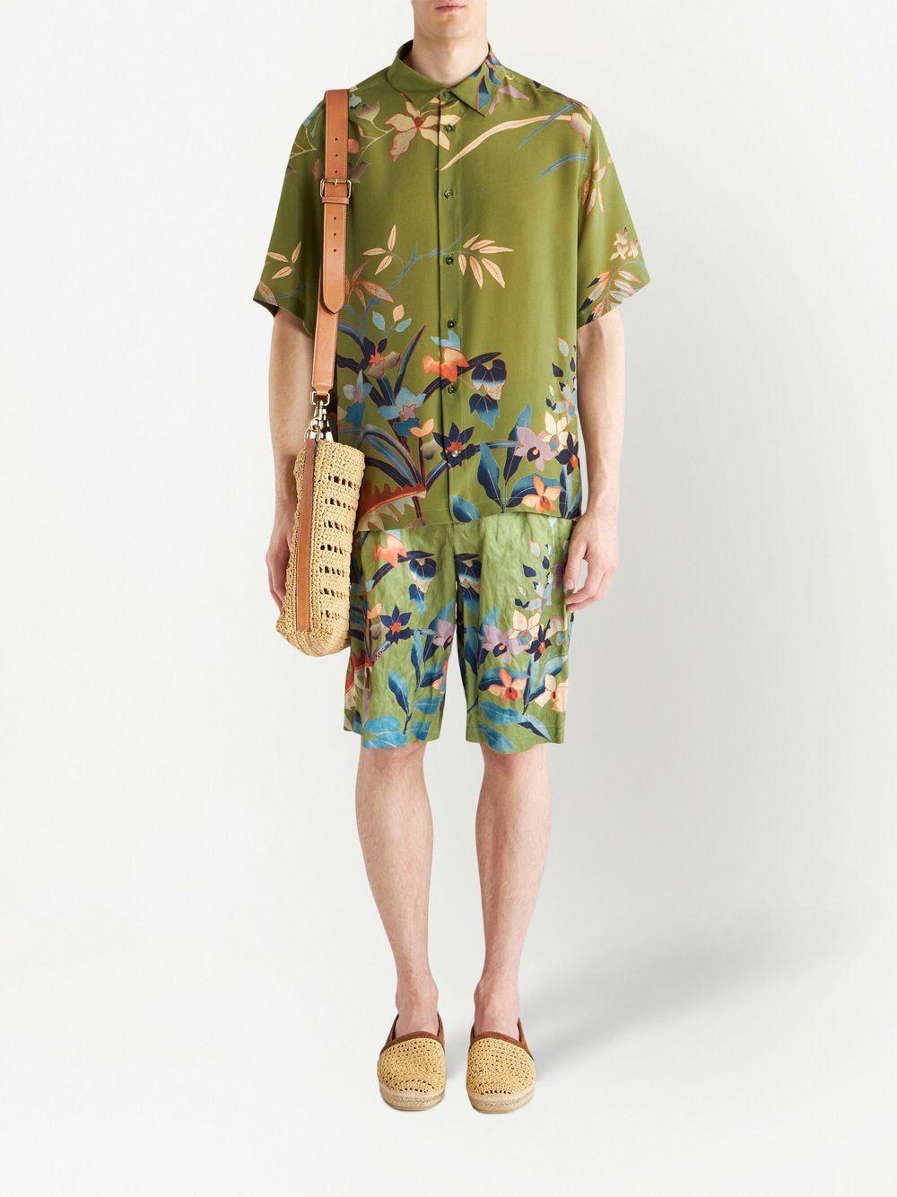 floral-print silk shirt Product Image