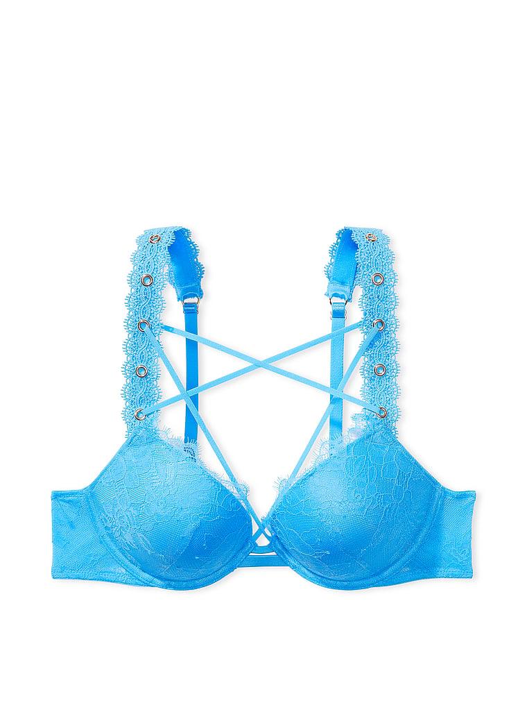 Rose Lace & Grommet Push-Up Bra Product Image