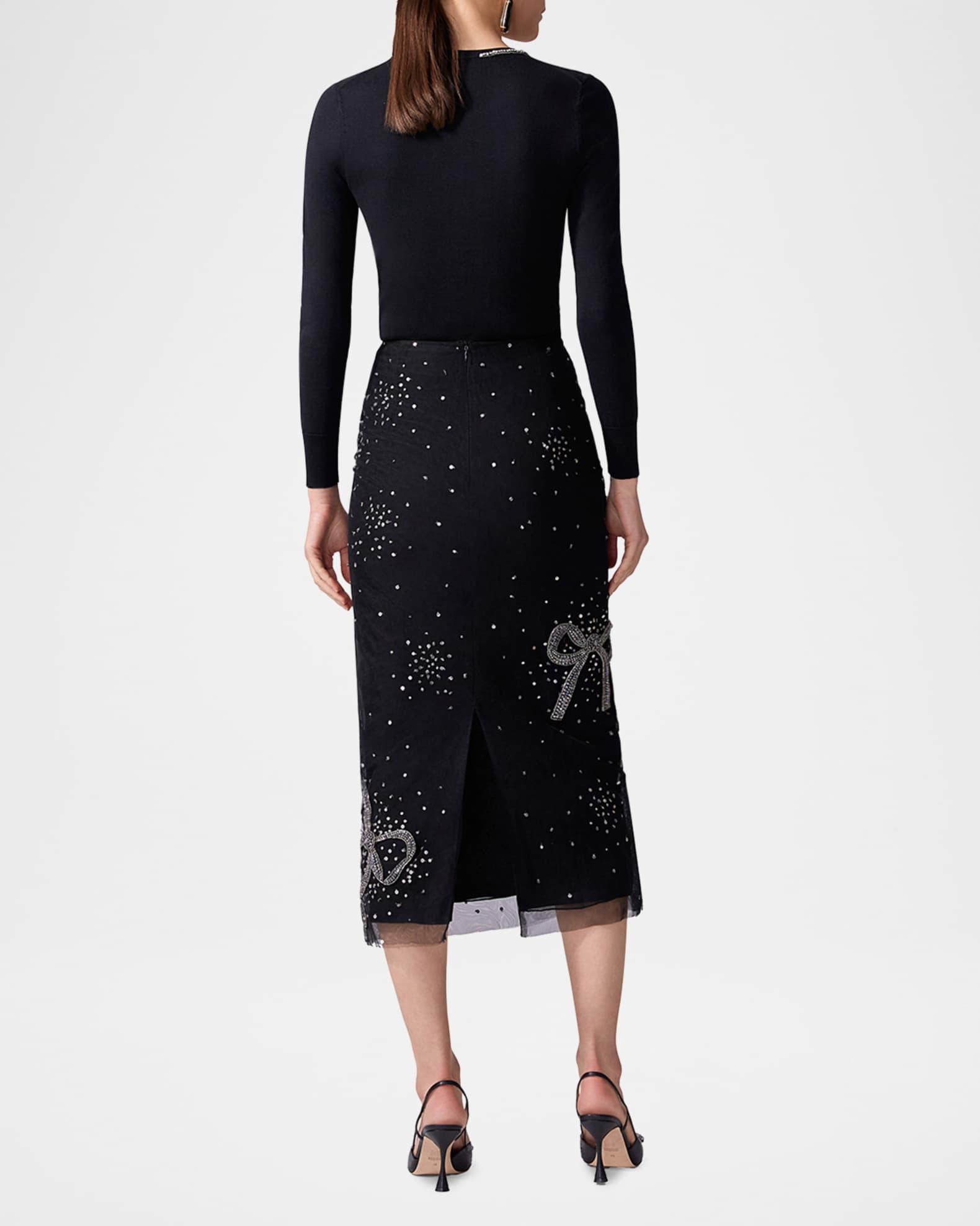 Bow Embellished Midi Skirt Product Image