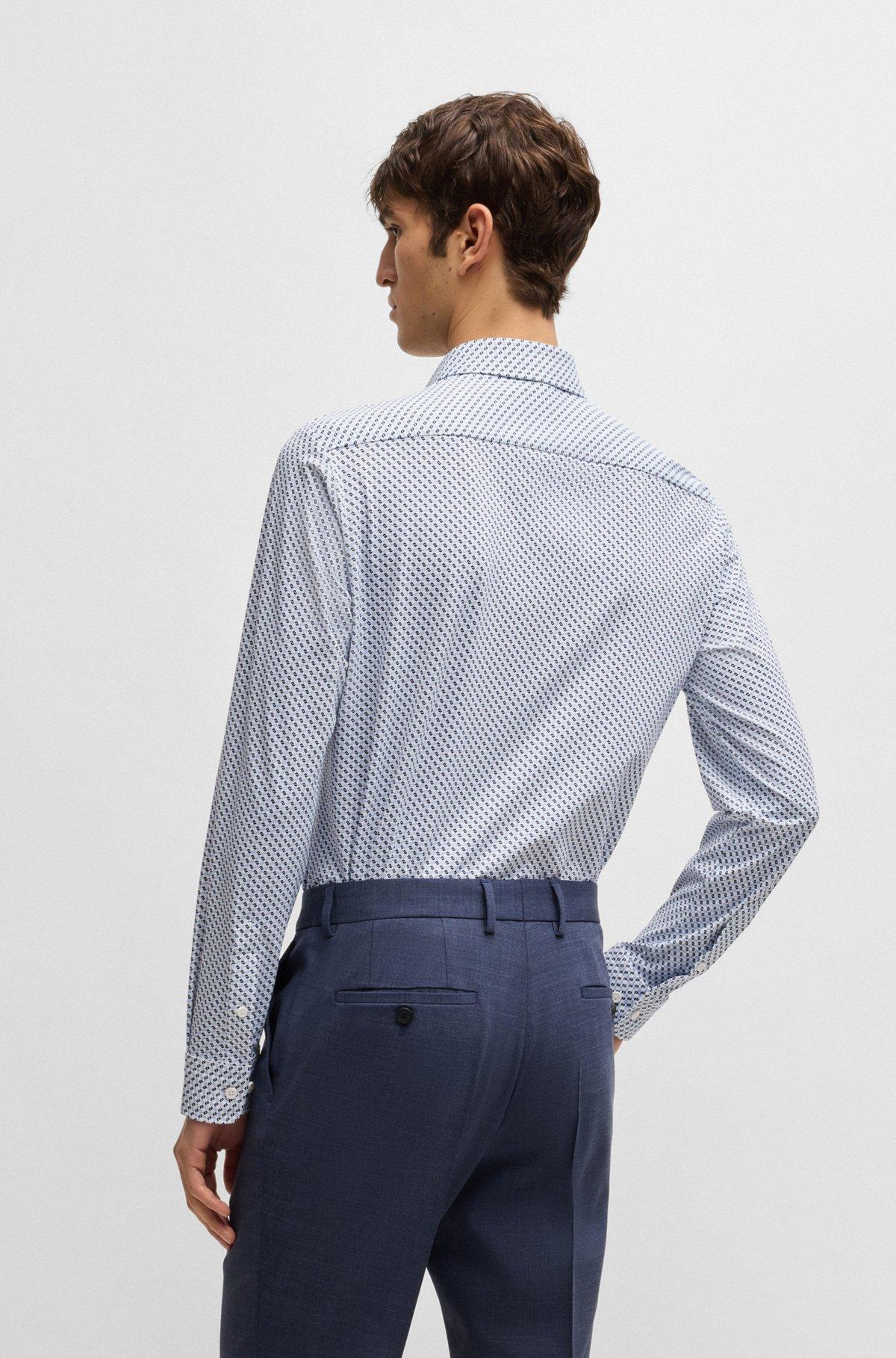 Slim-fit shirt in printed performance-stretch jersey Product Image