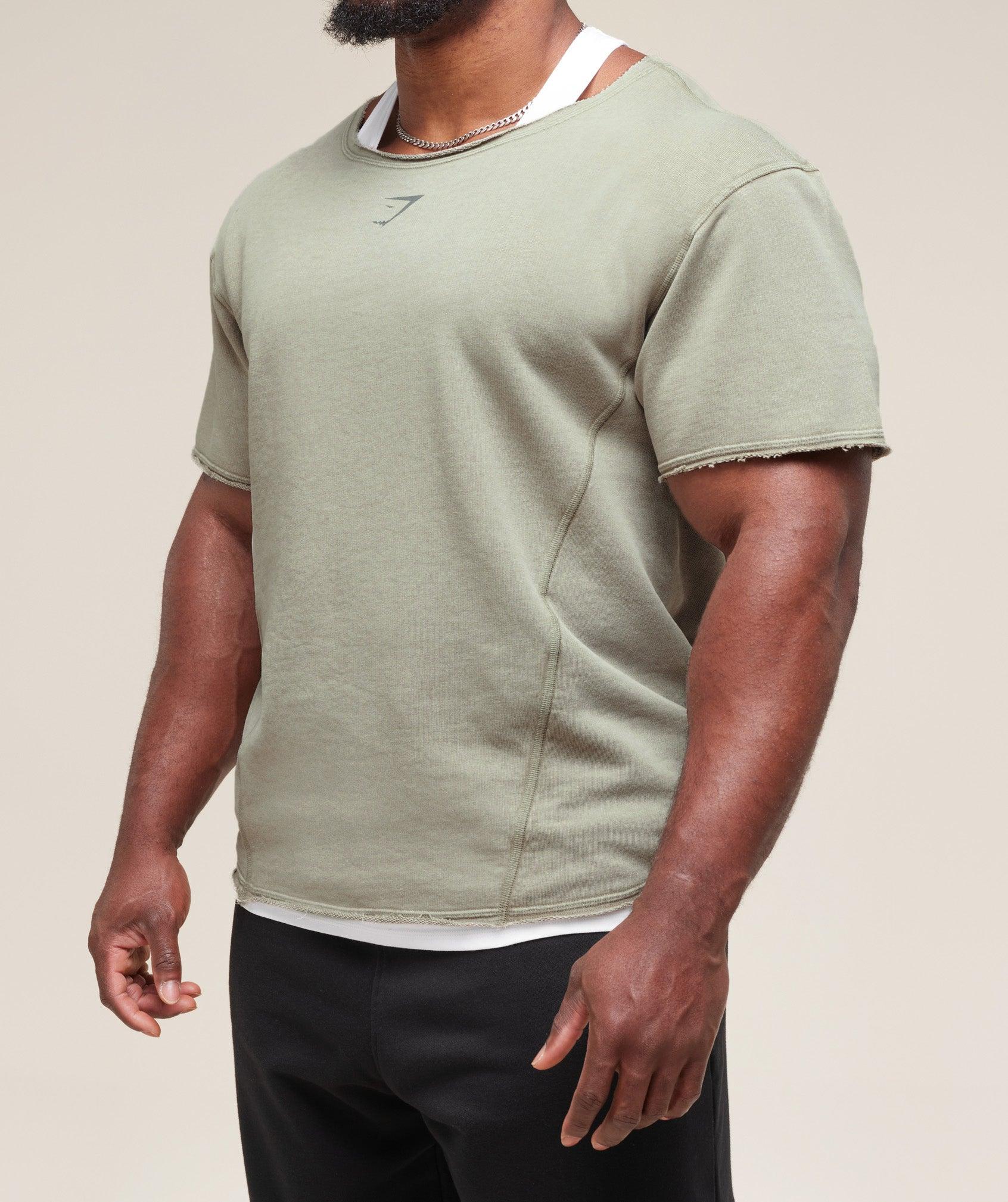 Gymshark Heritage Washed Rag Top - Stone Grey Male Product Image