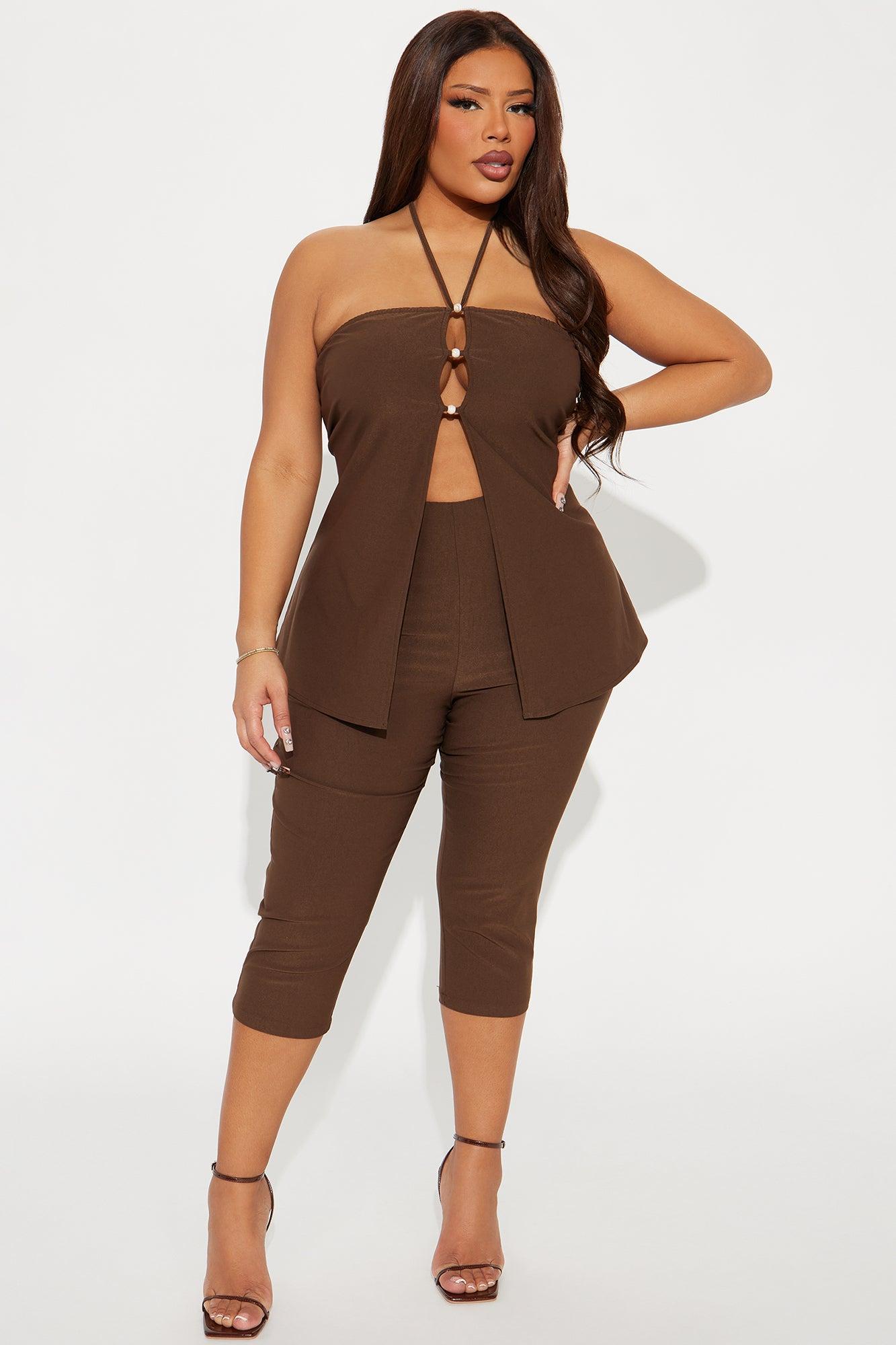 Meilani Capri Pant Set - Chocolate Product Image