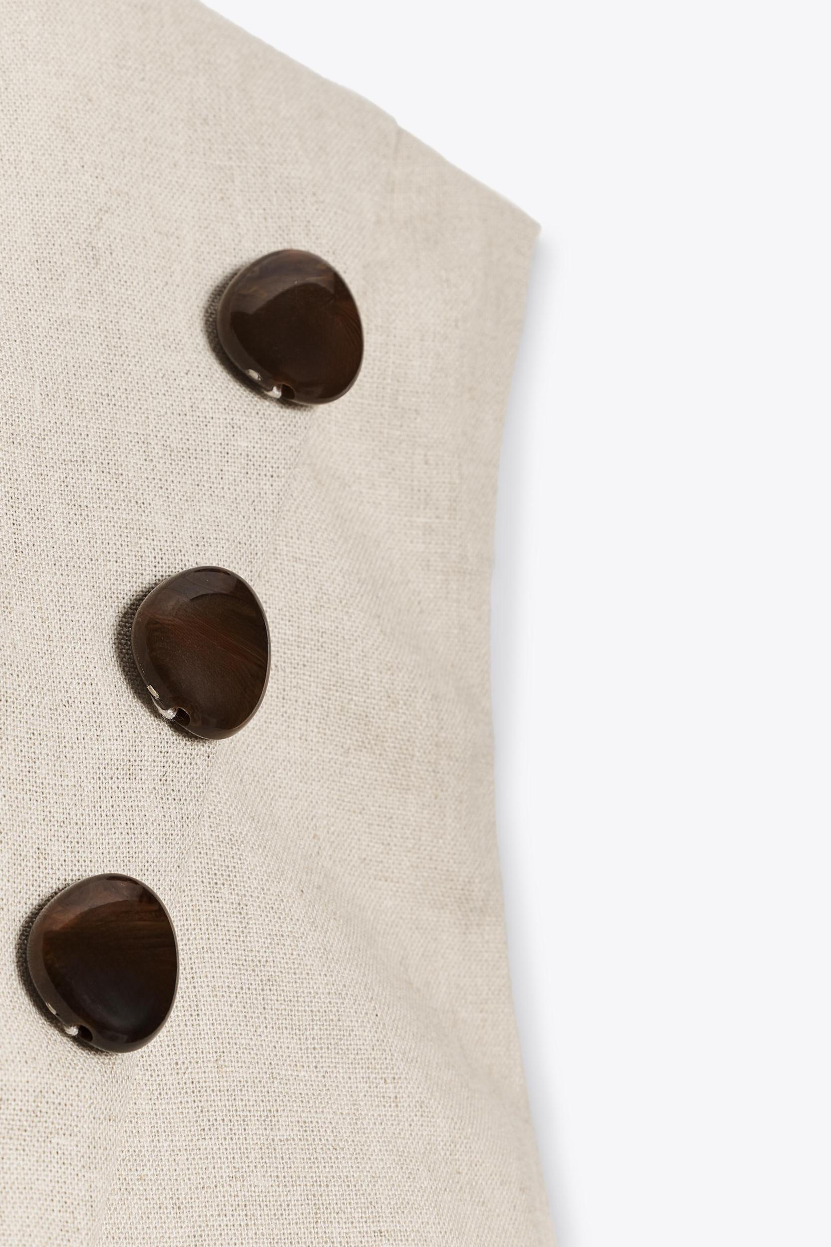 LINEN CROPPED WRAP TOP Product Image