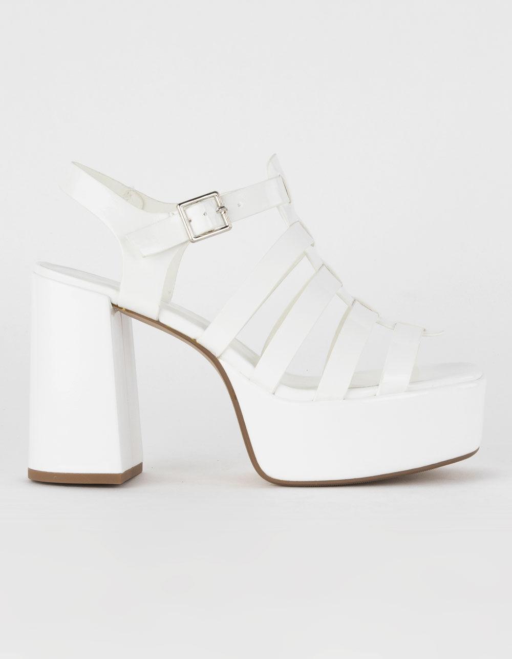 SODA Either Womens Platform Sandals - WHITE Product Image