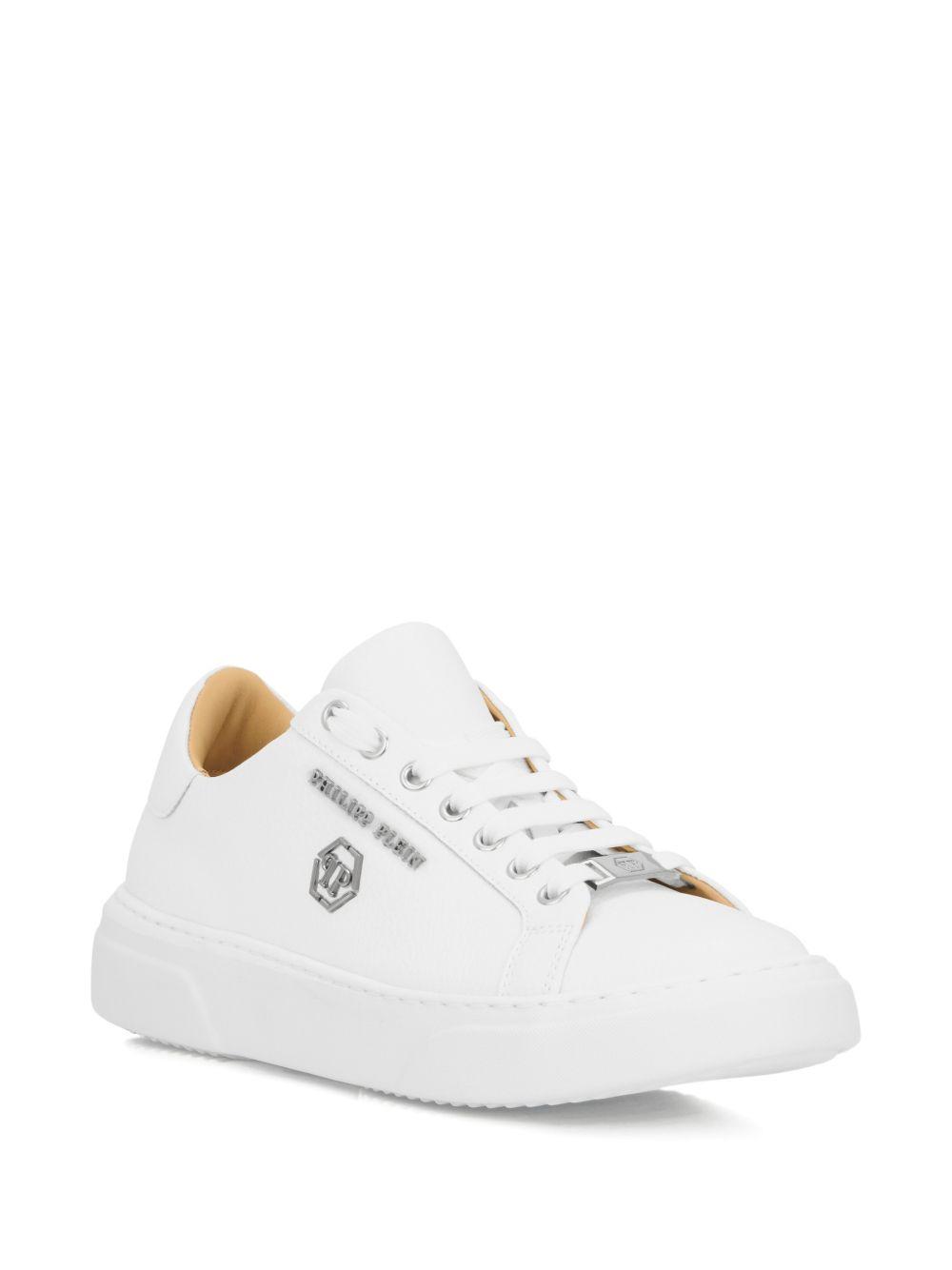 hexagon-logo leather sneakers Product Image