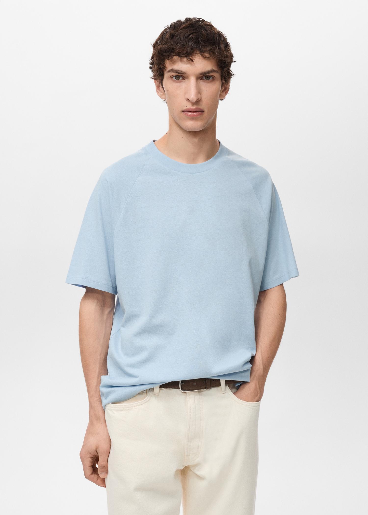 Relaxed fit cotton t-shirt - Men | MANGO USA Product Image