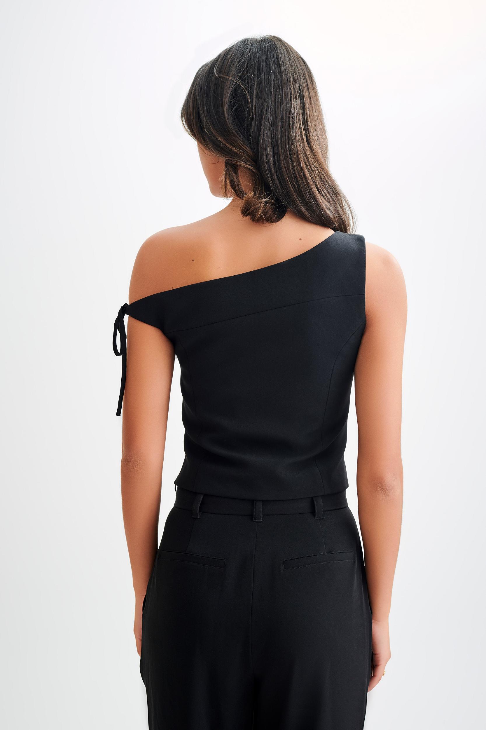 Ramsey Suiting Off Shoulder Top - Black Product Image