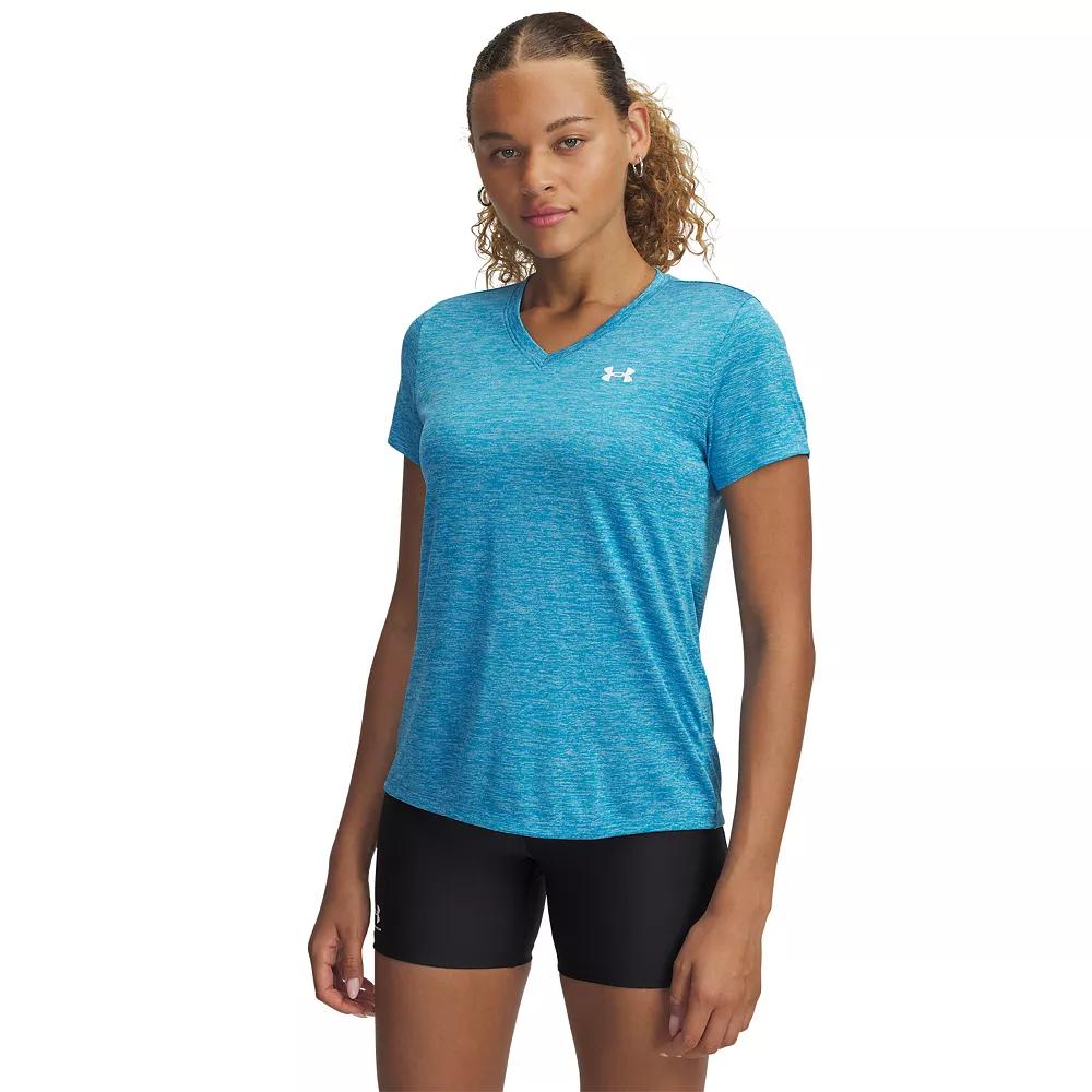 Women's Under Armour Tech™ V-Neck Short Sleeve Tee, Size: Small, Ether Blue Twist Product Image