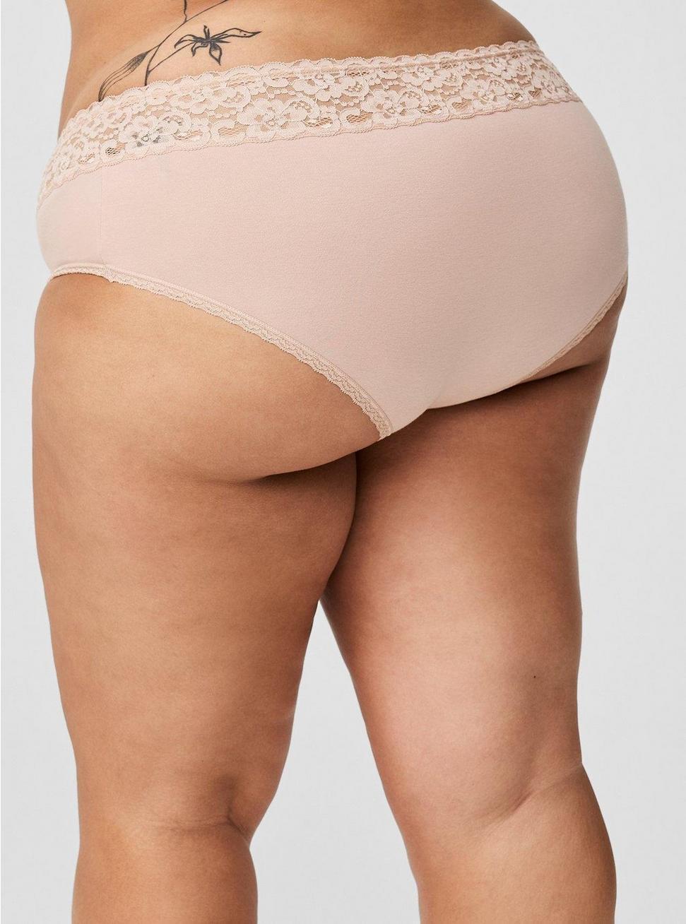 Cotton Mid-Rise Lace Trim Cheeky Panty Product Image
