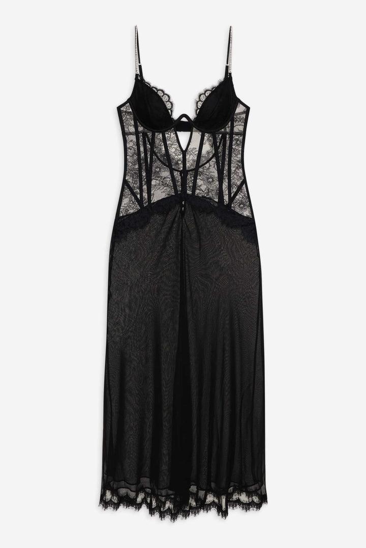 Sharon Maxi Slip Dress — Black Product Image