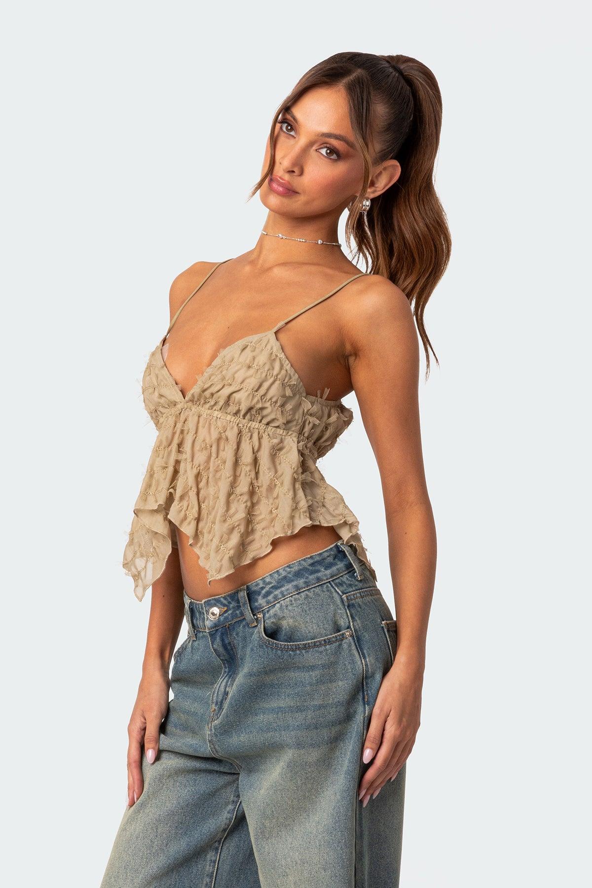 Flutter Frilled Tie Back Top Product Image
