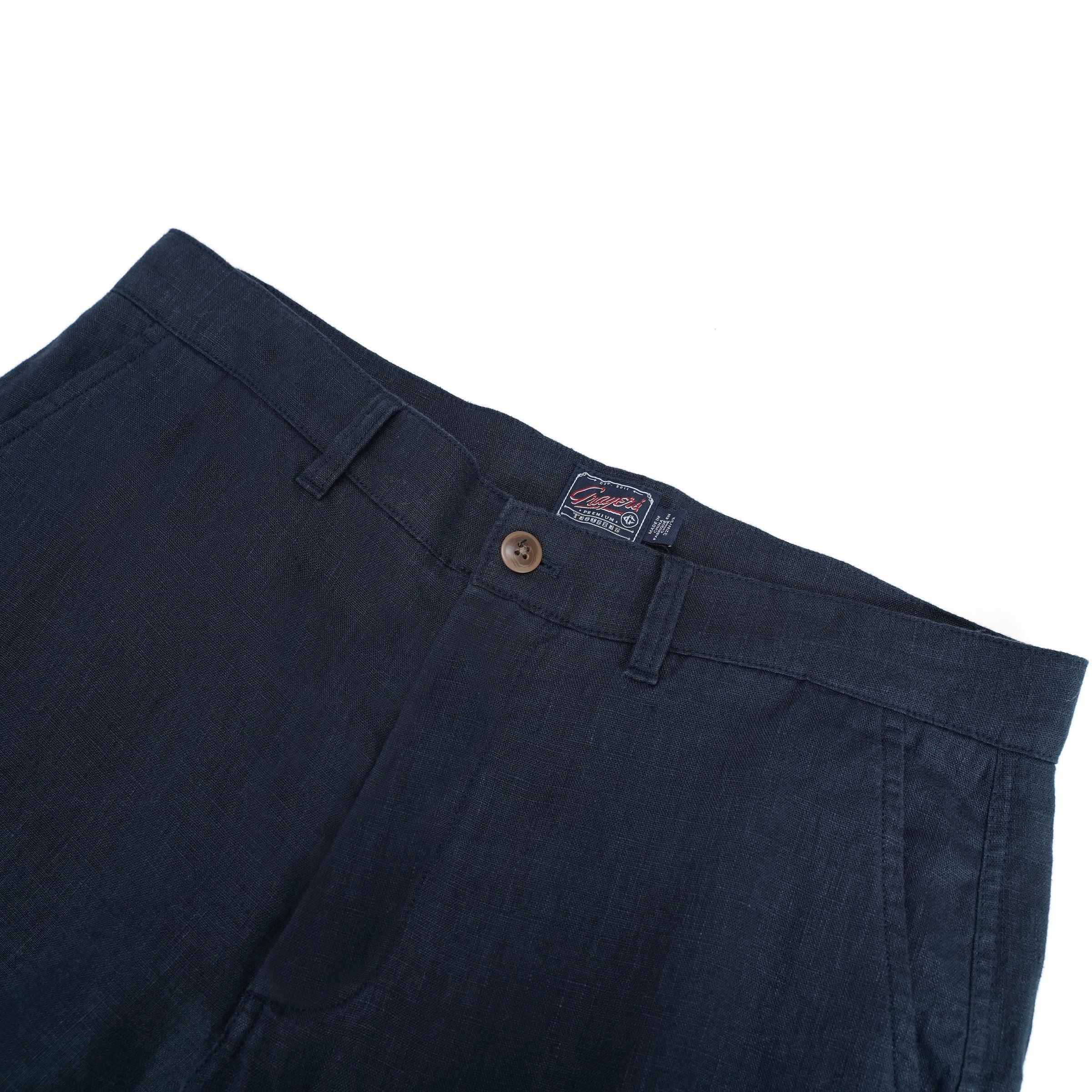 Bal Harbour Aventura Washed Linen Pants - Navy Product Image