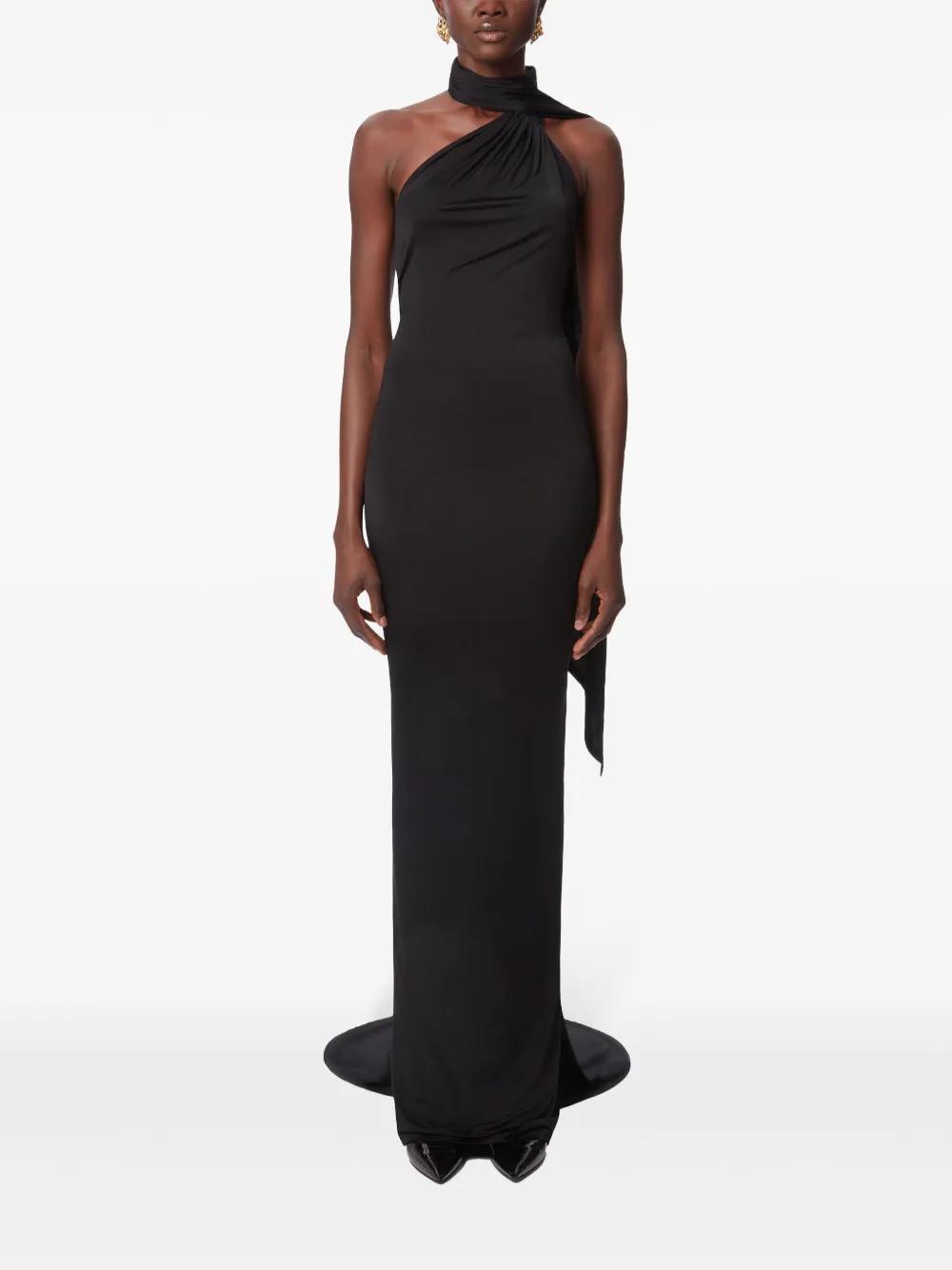 scarf-detailing halterneck maxi dress Product Image