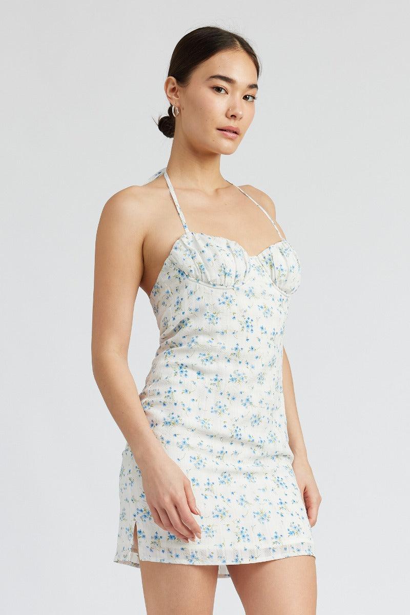 FINAL SALE Calista Floral Halter Mini Dress Product Image