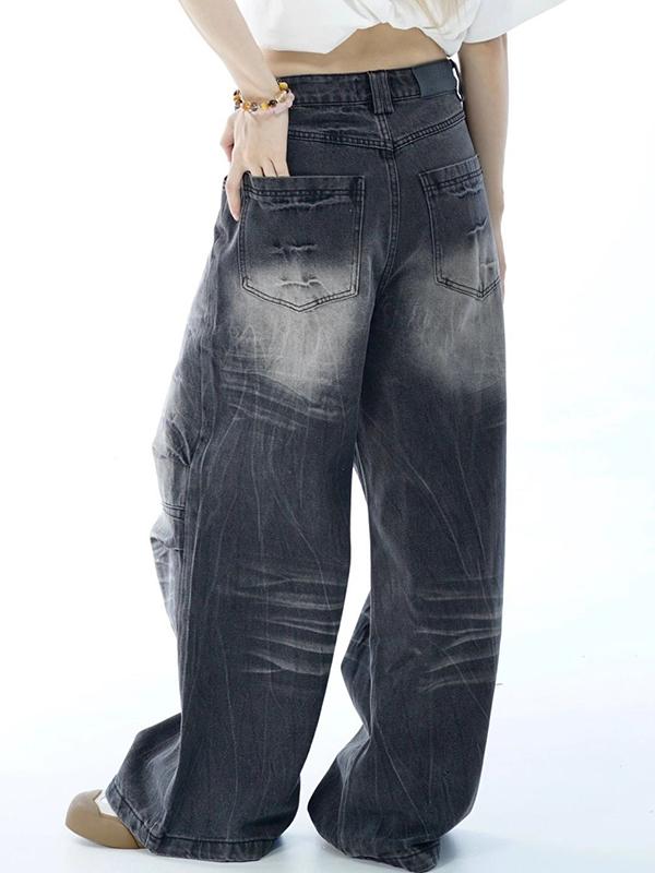 Tie-Dye Wide Leg Flare Jeans Product Image