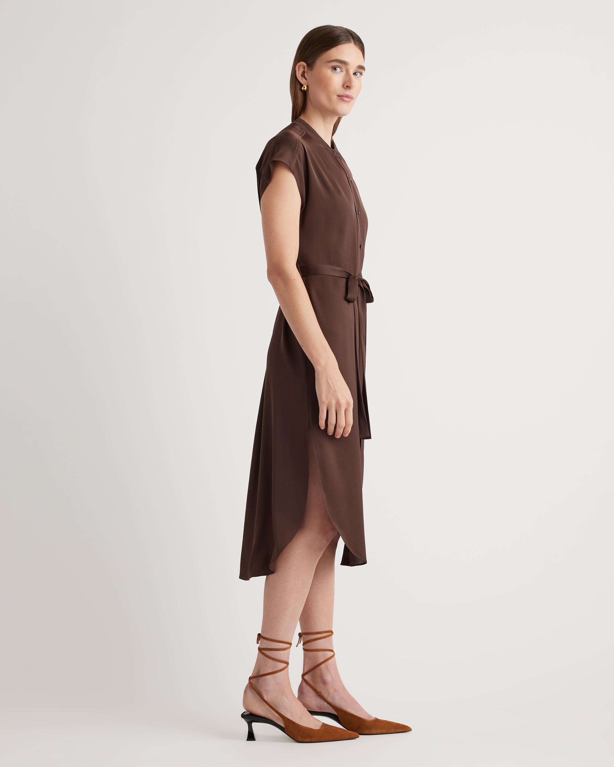 Quince | Women's Washable Stretch Silk Midi Shirt Dress Mulberry Silk Product Image