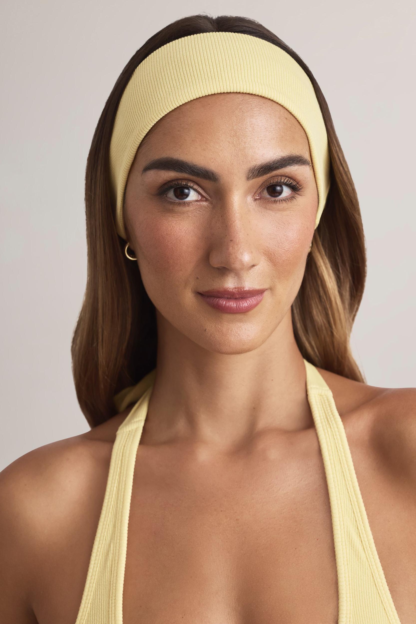 Modal Ribbed Headband in Lemon Sherbet Product Image