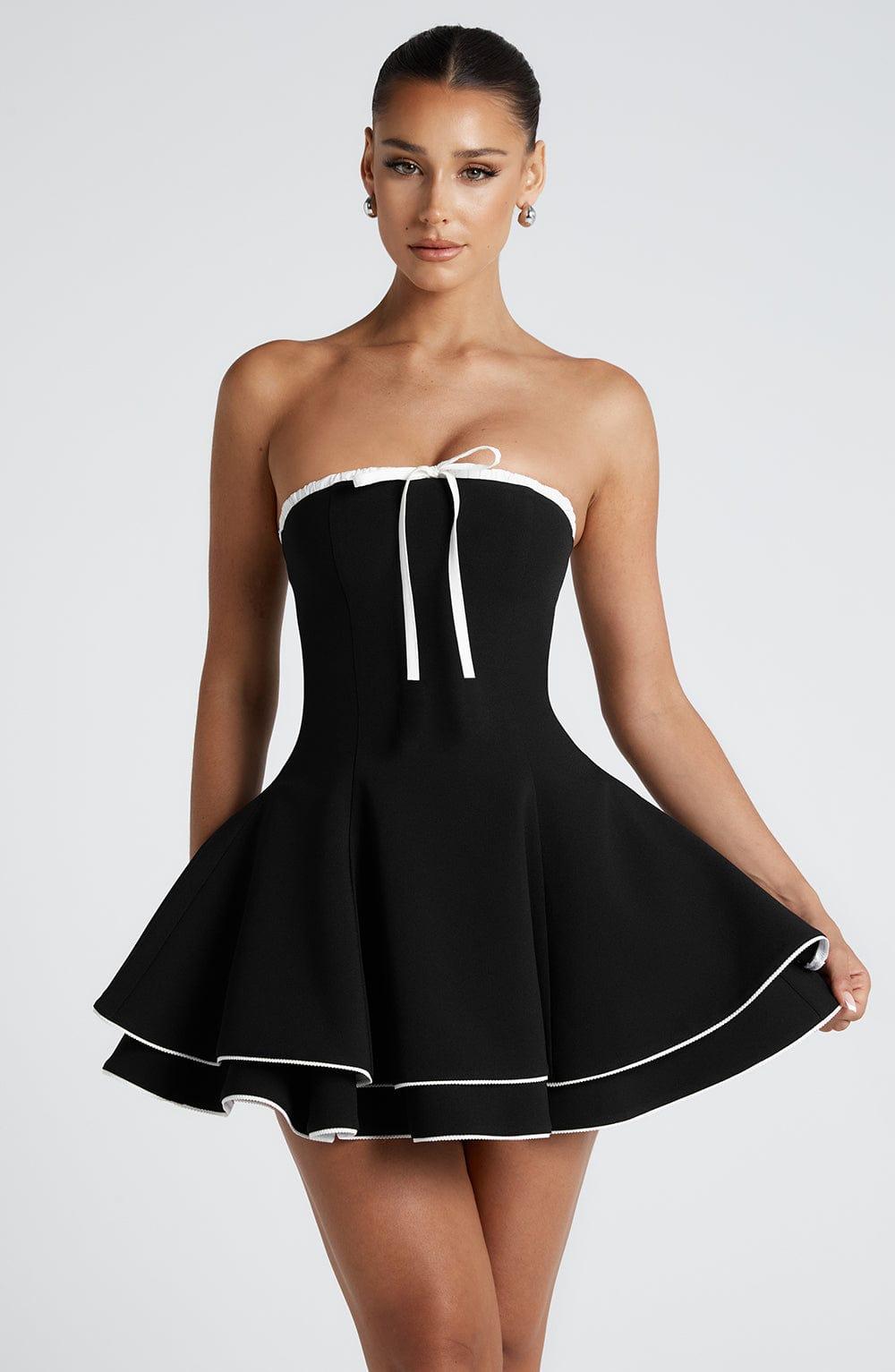 Juno Mini Dress - Black/White Product Image
