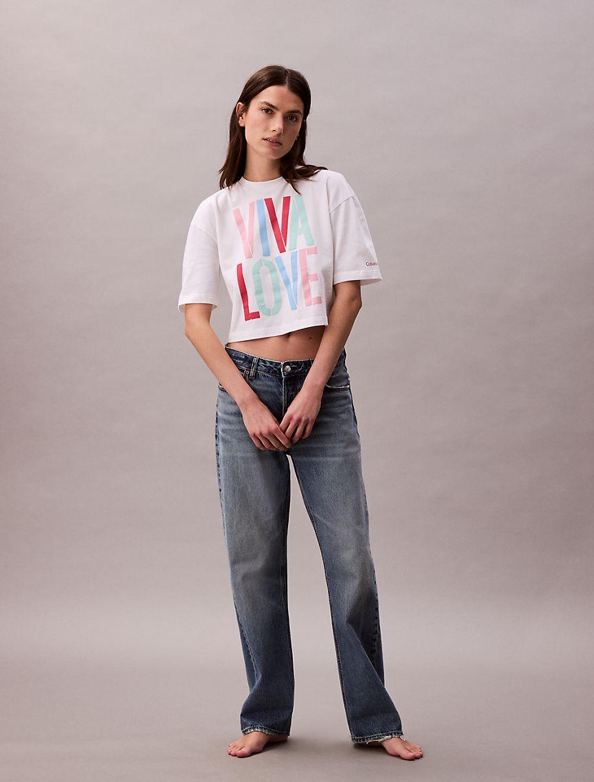 Marc Hundley Pride Viva Love Cropped Relaxed T-Shirt Product Image