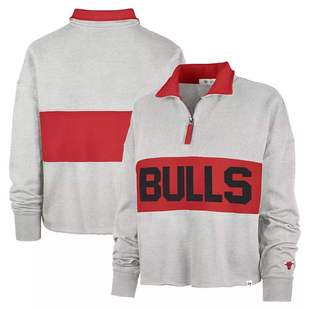 Women's '47 Heather Gray Chicago Bulls Breakthrough Remi Quarter-Zip Jacket, Size: Small, Grey Product Image