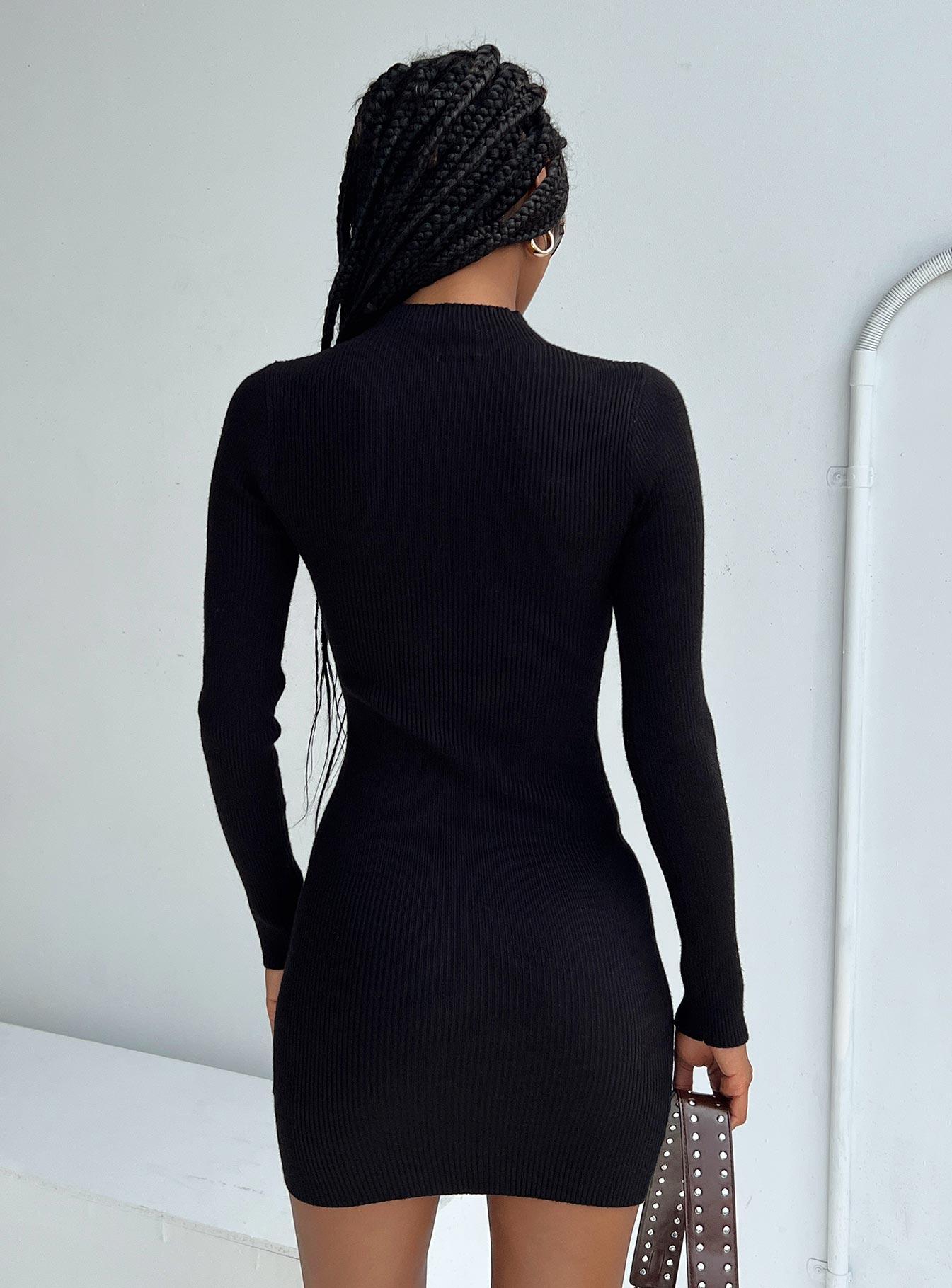 Lyvia Long Sleeve Mini Dress Black Product Image