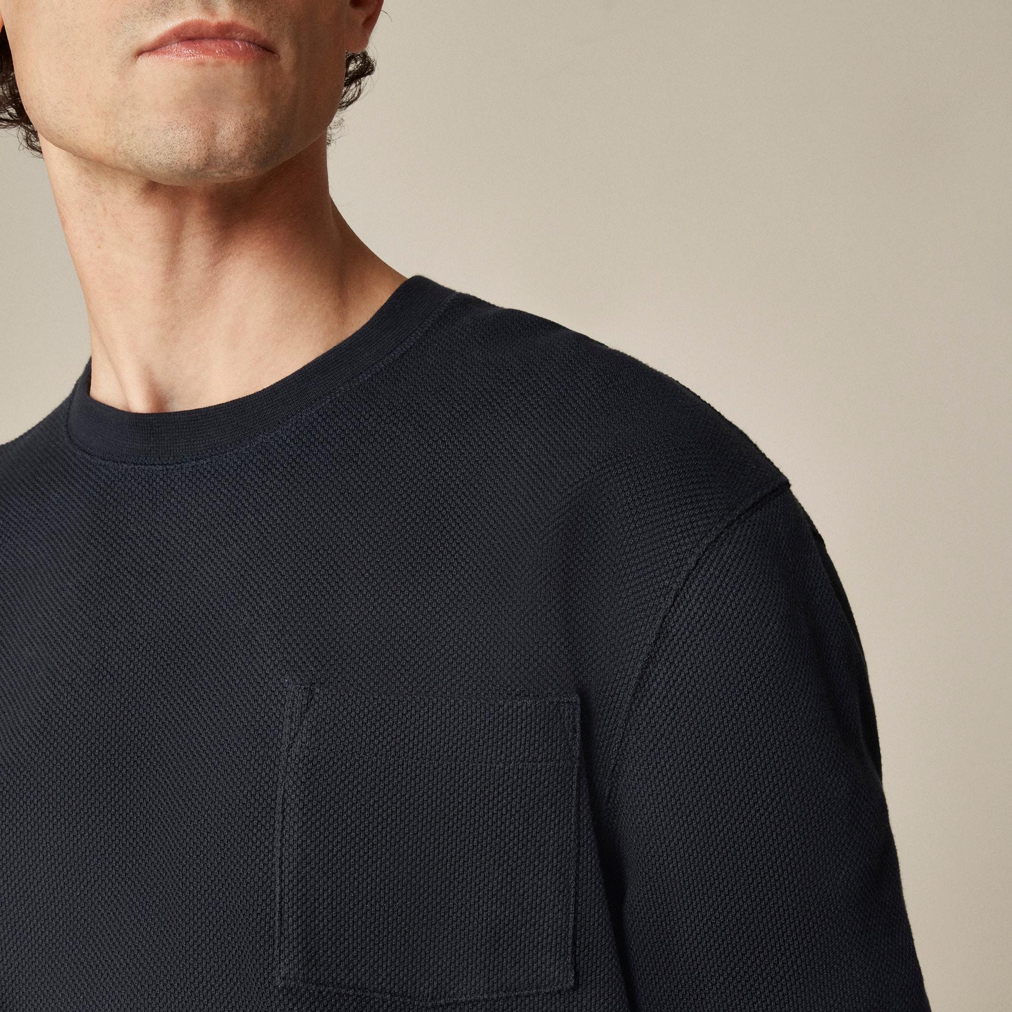 Long-sleeve macropiqué cotton T-shirt Product Image