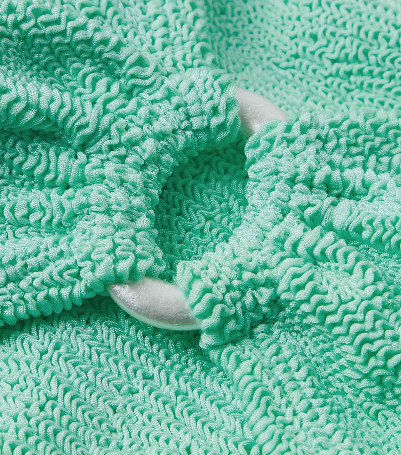 Nadine Bikini With Pearly Hoop - Metallic Mint Product Image