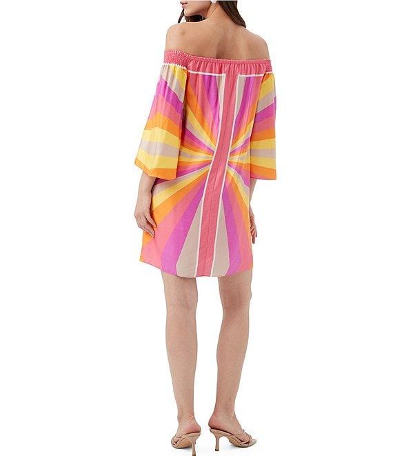 Trina Turk Amaris Printed Off-The-Shoulder 3/4 Sleeve Dress Product Image