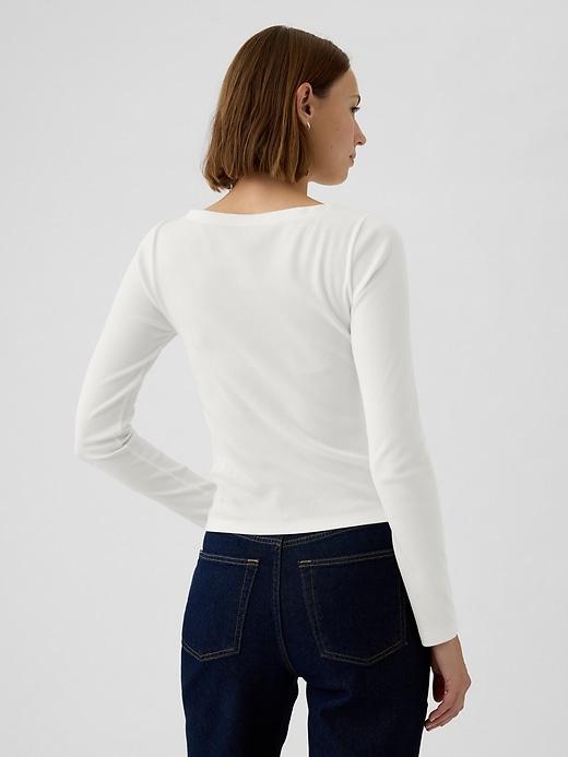 Modern Rib Cropped Boatneck T-Shirt Product Image