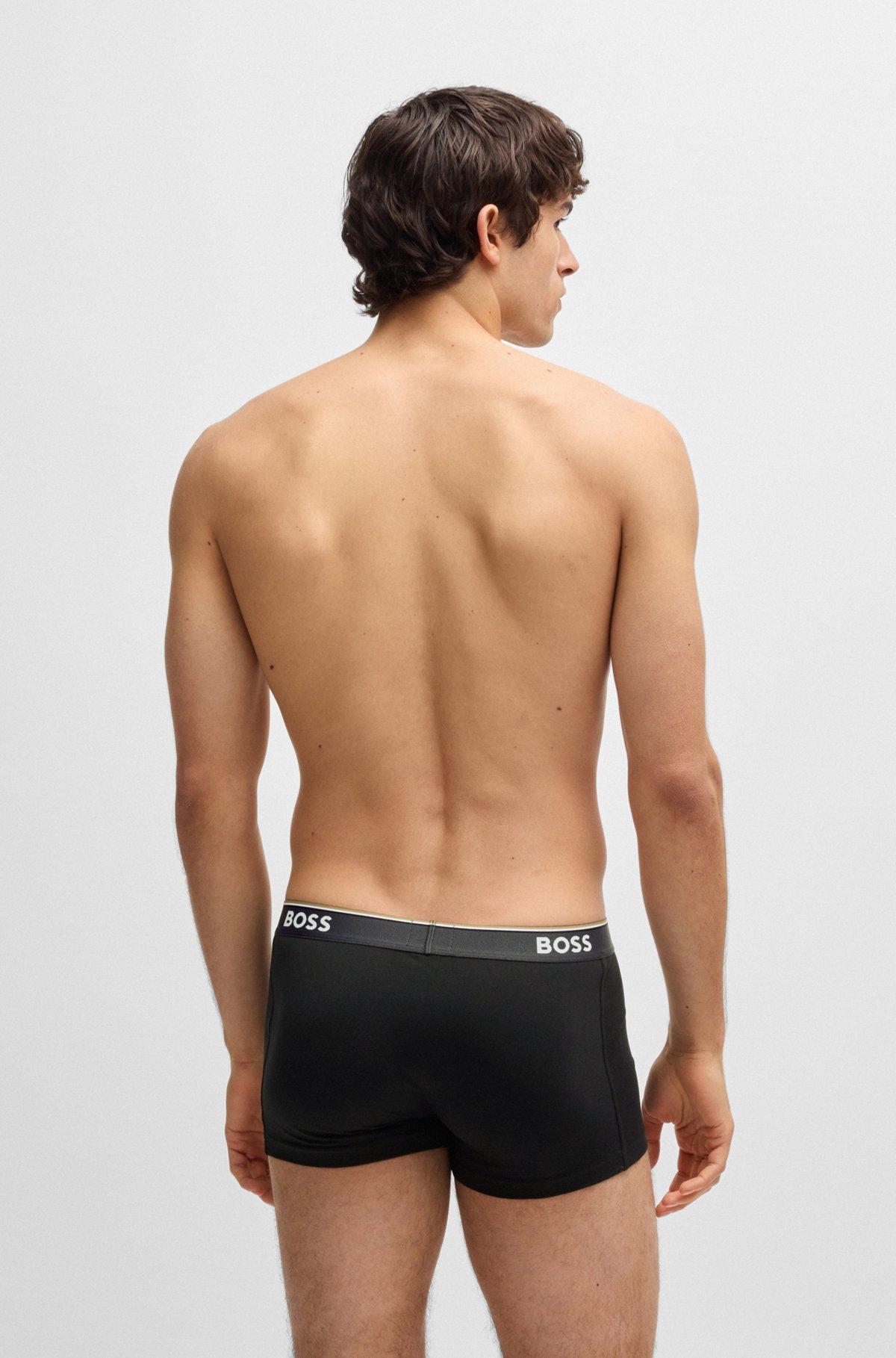 Three-pack of stretch-cotton trunks with logo waistbands Product Image
