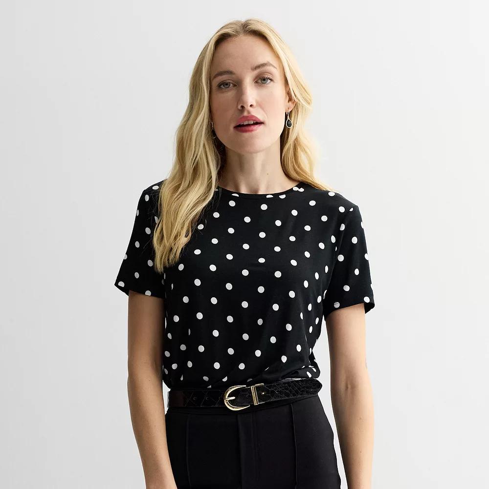 Petite Nine West Essential Crewneck Tee, Women's,  Product Image