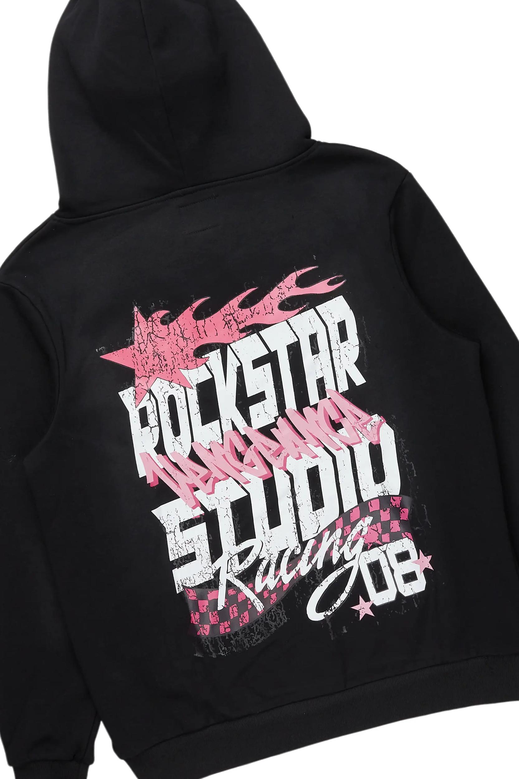 Anneso Black/Dark Grey Hoodie & Fateh Stacked Jean Bundle Male Product Image