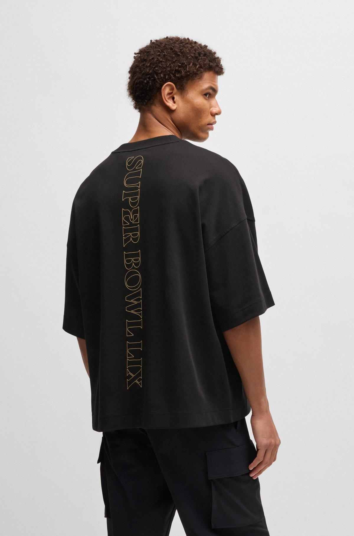 BOSS x NFL cotton T-shirt with gold-tone embroidery Product Image