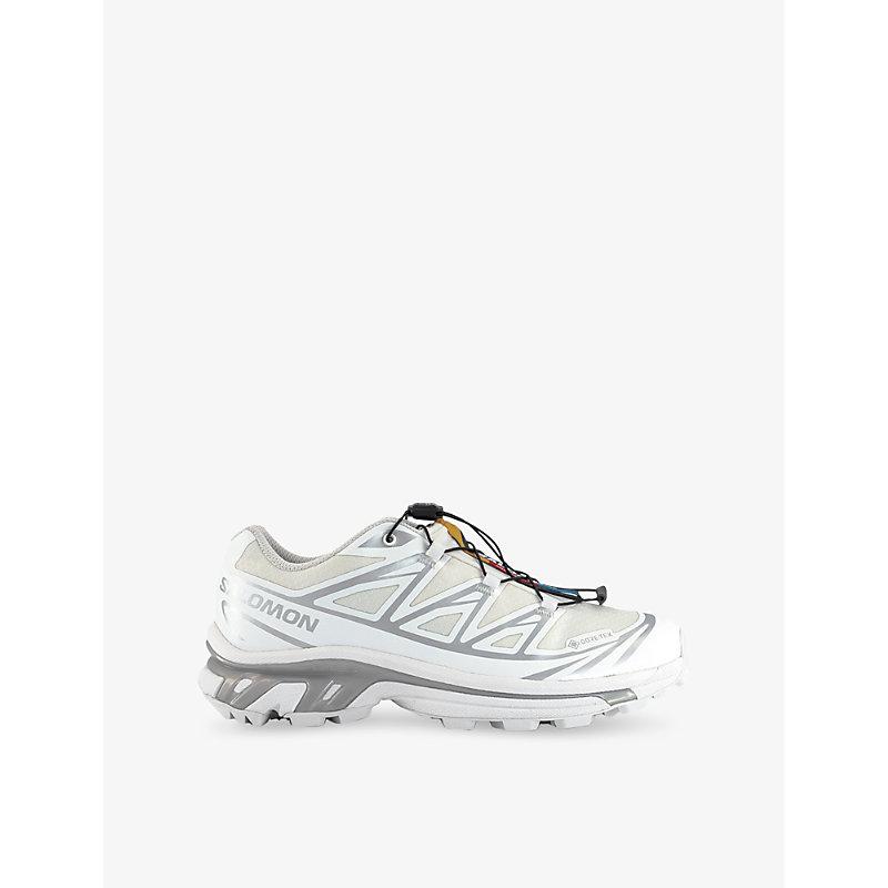 SALOMON Mens White White Silver Xt-6 Gtx Quick-lace Mesh Low-top Trainers Product Image